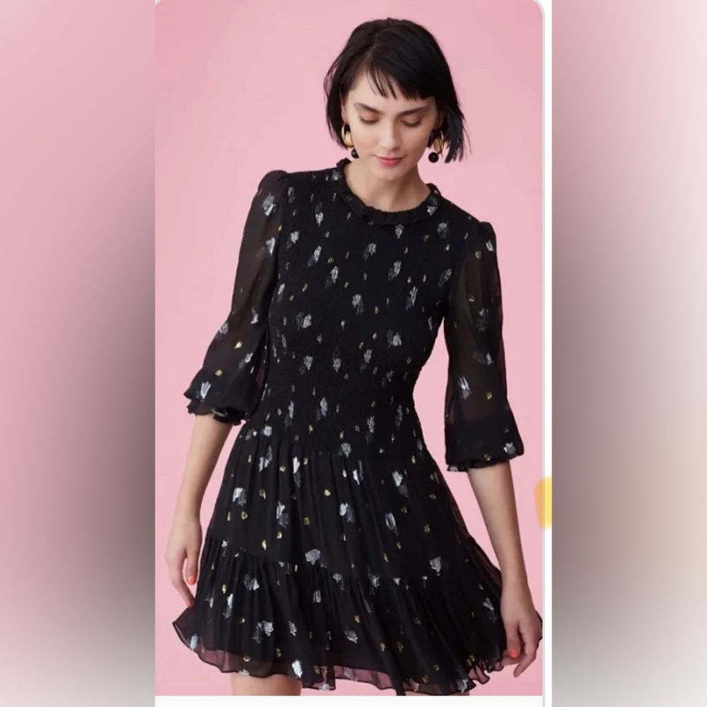Beautiful Rebecca Taylor by Anthropology black and gold dress. Size 10